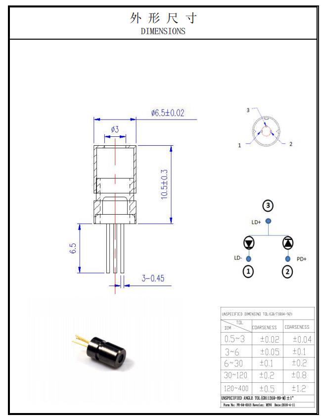 Red Dot Laser Diode Module