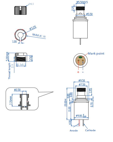 Cylinder Housing 405nm 600mW Fiber Coupled Laser Module for PCB ...