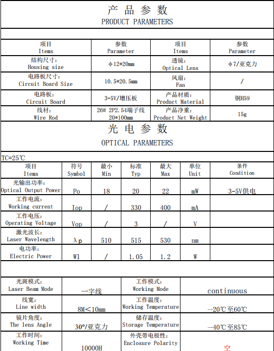 Green Straight Line Laser