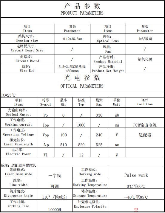 Green Line Laser Module