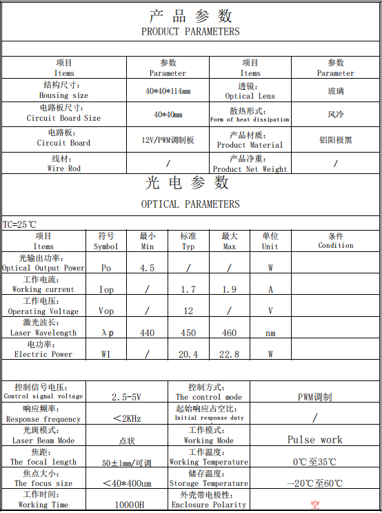 5W Blue Laser Module 