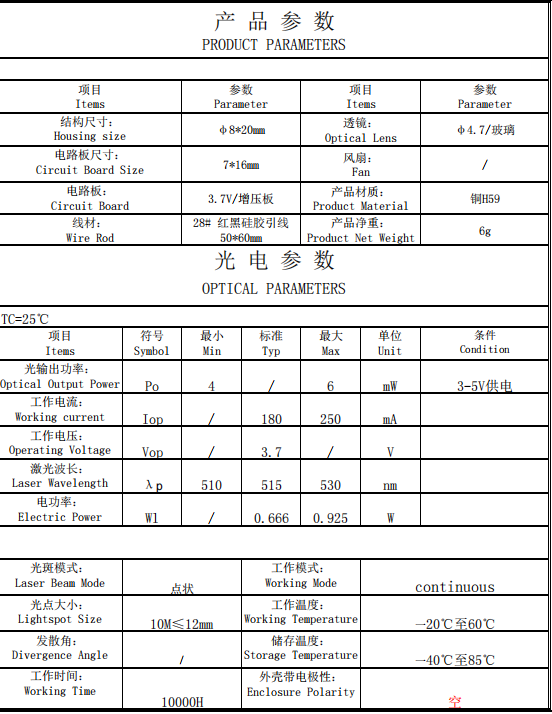 5mw Green Dot Laser Module
