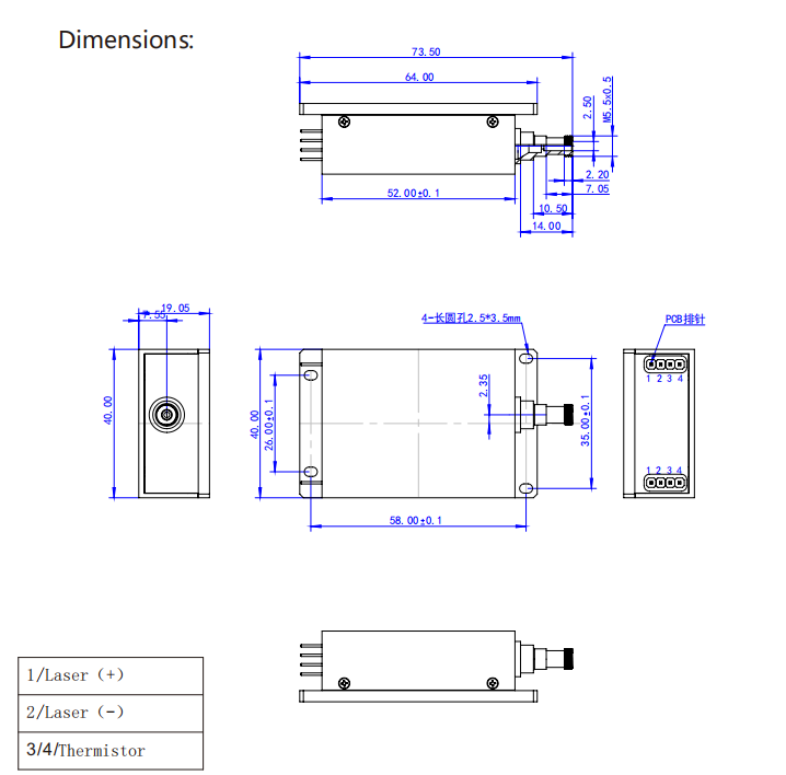 405nm 8W laser module