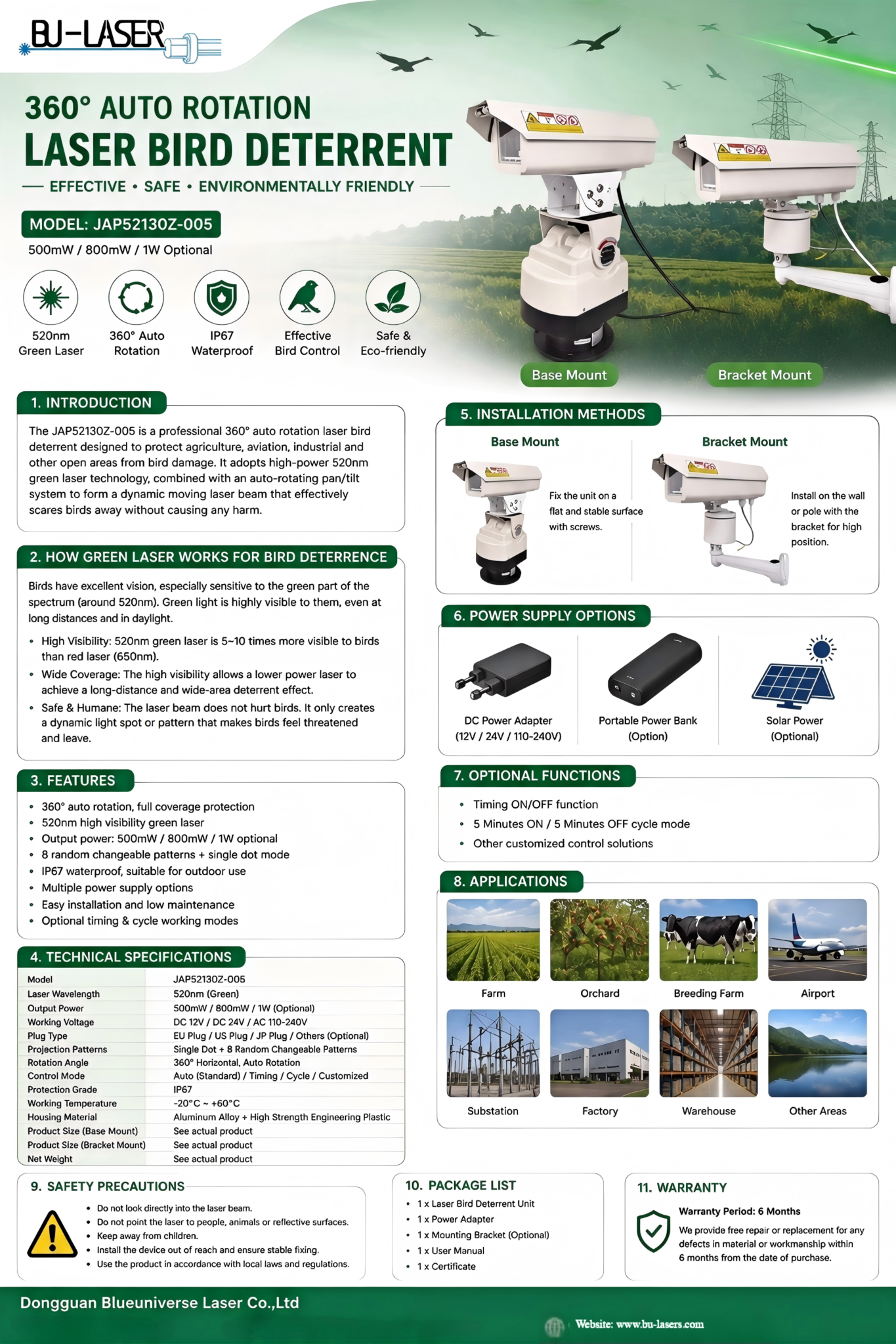 green laser bird deterrent